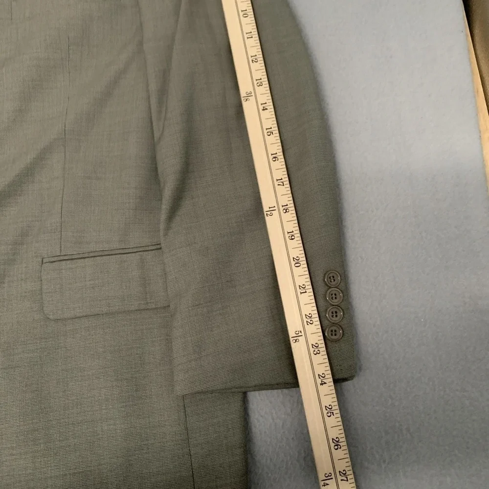 Stafford Men's Suit 44R Gray Wool 37x29 Pleated Pants 2 Button 2 Piece Business‎